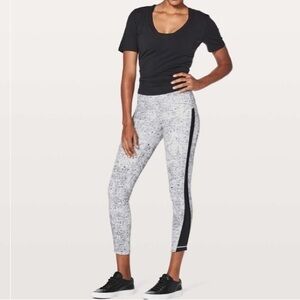 Lululemon Wunder Under Hi-Rise 7/8 Tight Awaken 25" Antiqued Alpine White/Black